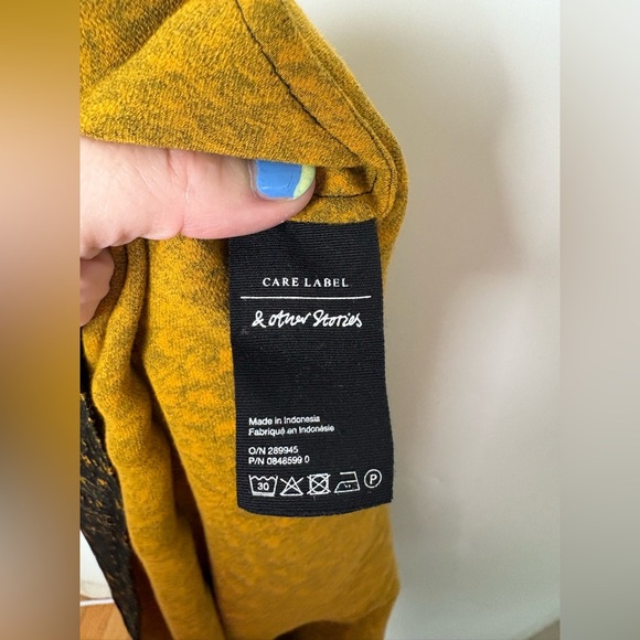 & Other Stories Graphic Animal Print Draped Midi Skirt in Black - Picture 7 of 9